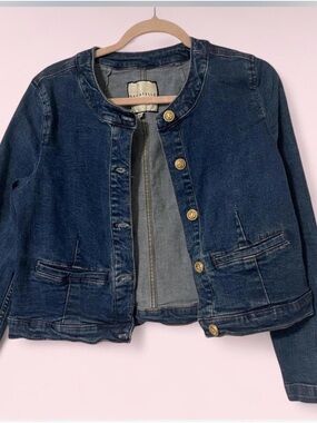 Bagatelle Dark Blue Jean Jacket with Gold Buttons